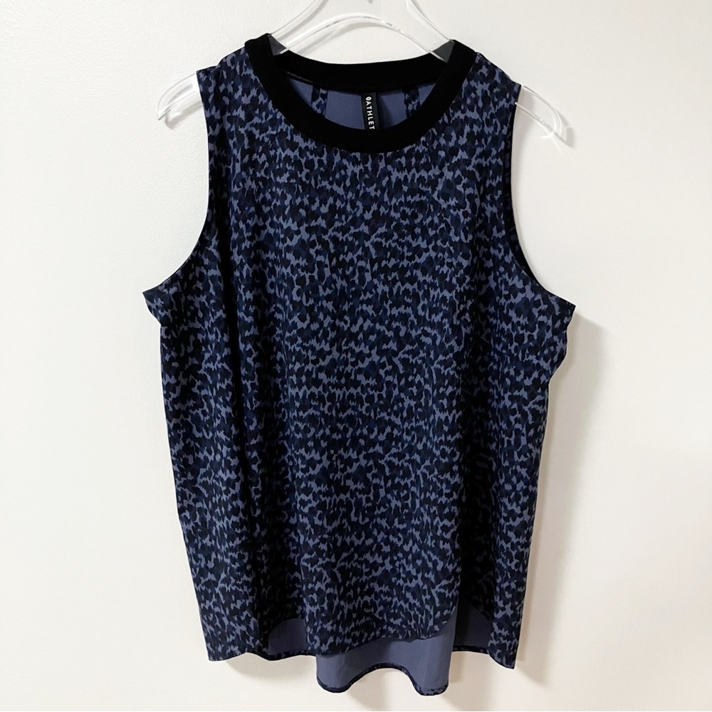 Athleta | Blue Zephyr Animal Print Tank Top 1X Athletic Gym Leopard Workout